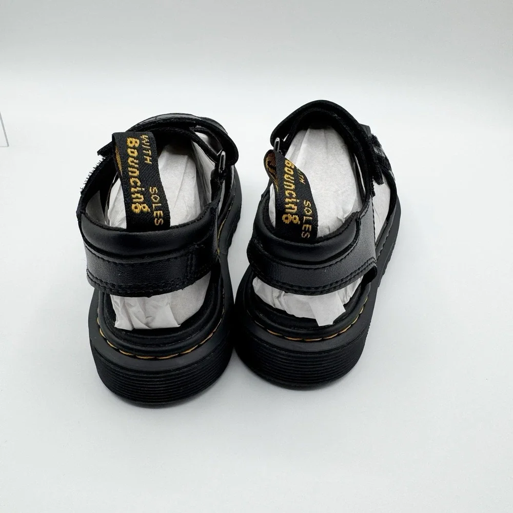 New Dr. Martens Klaire J Black Sandals Unisex Little Big Kids US 1 Boy UK 13
